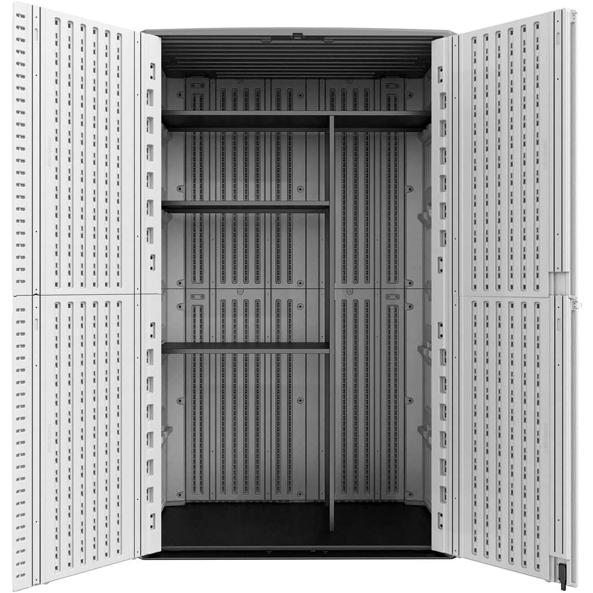 ADDOK Metal Shelve Laminate kit,Vertical Outdoor Storage Cabinet Specialized,68” x 46” x 15”(Black)