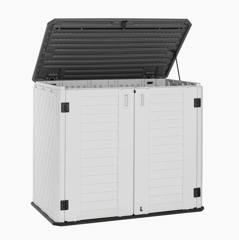 Garden 4 ft. W x 2 ft. D Plastic Horizontal Garage Shed outdoor storage