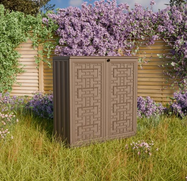 Home Furniture Outdoor 34.3"W x 36.2"H Plastic Vertical Storage Shed With One Shelf