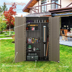 52 Cu Ft Vertical Cabinet – Weatherproof Outdoor Storage with Reinforced Floor for Garage, Bike Shed, Pool & Garden