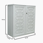 Home Furniture Outdoor 34.3"W x 36.2"H Plastic Vertical Storage Shed With One Shelf
