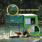 DIYOKAI Chicken coop with Insulated Nesting Boxes, Metal cage, Waterproof Cover, Mobile Wheels and Ladders- Chicken Run for Yard, Weather Resistance