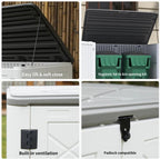 KINYING Larger Outdoor Storage Shed Weather Resistance, Horizontal Outdoor Storage Box Waterproof for Garden, Patios, Backyards, 48 Cu.ft Capacity for Garbage Cans, Lawn Mower, Garden Tools