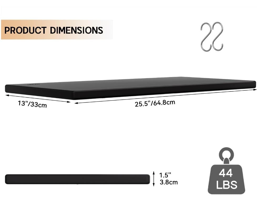 KINYING Plastic Shelving for 37 Cu.ft Horizontal Shed and 57 Cu.ft Vertical Shed, One Shelf with 2 Hooks On The Package,  Organiser Racks