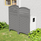 Air Conditioner Fence Privacy Screen,Resin Outdoor Privacy Vinyl Fence,4 Panels Pool Equipment Enclosure with Metal Stake,45" (H) x 22" (W) Per Panel Trash Can Enclosure