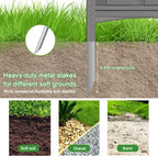 Air Conditioner Fence Privacy Screen,Resin Outdoor Privacy Vinyl Fence,4 Panels Pool Equipment Enclosure with Metal Stake,45" (H) x 22" (W) Per Panel Trash Can Enclosure