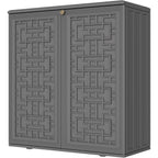 Resin Outdoor Storage Shed, 38 cu.ft Outdoor Storage Box Waterproof for Garden Tools, Patio Furniture, Trash Cans, Garage Storage, Customized Shelves & Lockable (Off White)