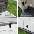 Resin Outdoor Storage Shed, 38 cu.ft Outdoor Storage Box Waterproof for Garden Tools, Patio Furniture, Trash Cans, Garage Storage, Customized Shelves & Lockable (Off White)