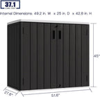 KINYING Outdoor Horizontal Storage Shed,37 Cu.ft Storage Cabinet Waterproof Resin Tool Organiser Storage Box for Garden Tools and Patio Furniture