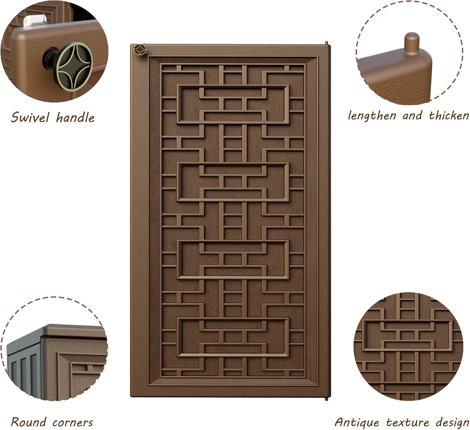 Outdoor Plastic Storage Cabinet, Horizontal Resin Tool Shed for Garden, All Weather Outdoor Storage Clearance, DIY Usage, with one Shelf (Coffee)