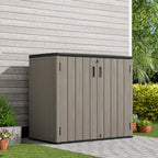 KINYING Outdoor Horizontal Storage Sheds,37 Cu.ft Outdoor Storage Cabinet Waterproof Resin Tool Storage Box Plastic Shed Organiser