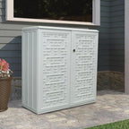 Home Furniture Outdoor 34.3"W x 36.2"H Plastic Vertical Storage Shed With One Shelf