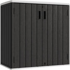 KINYING Outdoor Horizontal Storage Shed,37 Cu.ft Storage Cabinet Waterproof Resin Tool Organiser Storage Box for Garden Tools and Patio Furniture
