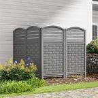 Air Conditioner Fence Privacy Screen,Resin Outdoor Privacy Vinyl Fence,4 Panels Pool Equipment Enclosure with Metal Stake,45" (H) x 22" (W) Per Panel Trash Can Enclosure