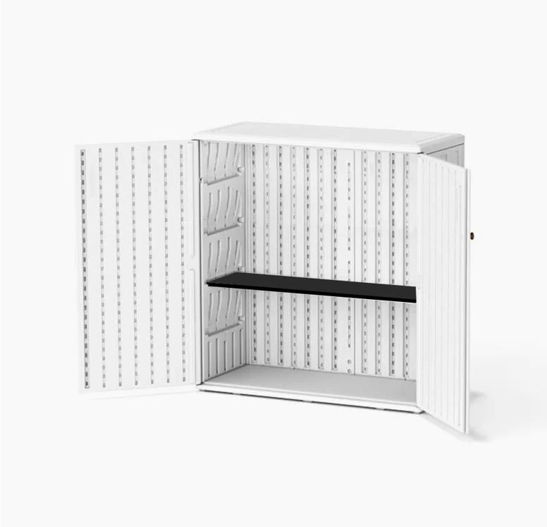 Home Furniture Outdoor 34.3"W x 36.2"H Plastic Vertical Storage Shed With One Shelf