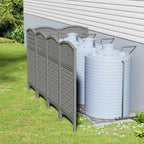 Air Conditioner Fence Privacy Screen,Resin Outdoor Privacy Vinyl Fence,4 Panels Pool Equipment Enclosure with Metal Stake,45" (H) x 22" (W) Per Panel Trash Can Enclosure