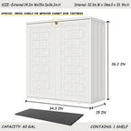 Waterproof Indoor Outdoor Storage Cabinet, Plastic Utility Organizer for Garden, Patio, Poolside, and Backyard, Ideal for Tools, Shoes, and Supplies, 34.3''L x 15''W x 36.2''H, Off-White