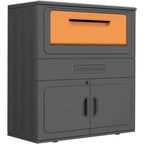 Outdoor Parcel Drop Box, Resin Waterproof and Rustproof Parcel Drop cabinet, Anti-theft Locking Package Delivery Box for Porch, House, Curb, Patio,Bakcyard,Black