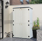 Garden Weather Resistance 4 ft. 2 in. W x 2 ft. 5 in. D Resin Vertical Tool  Shed outdoor storage