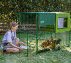 DIYOKAI Chicken coop with Insulated Nesting Boxes, Metal cage, Waterproof Cover, Mobile Wheels and Ladders- Chicken Run for Yard, Weather Resistance