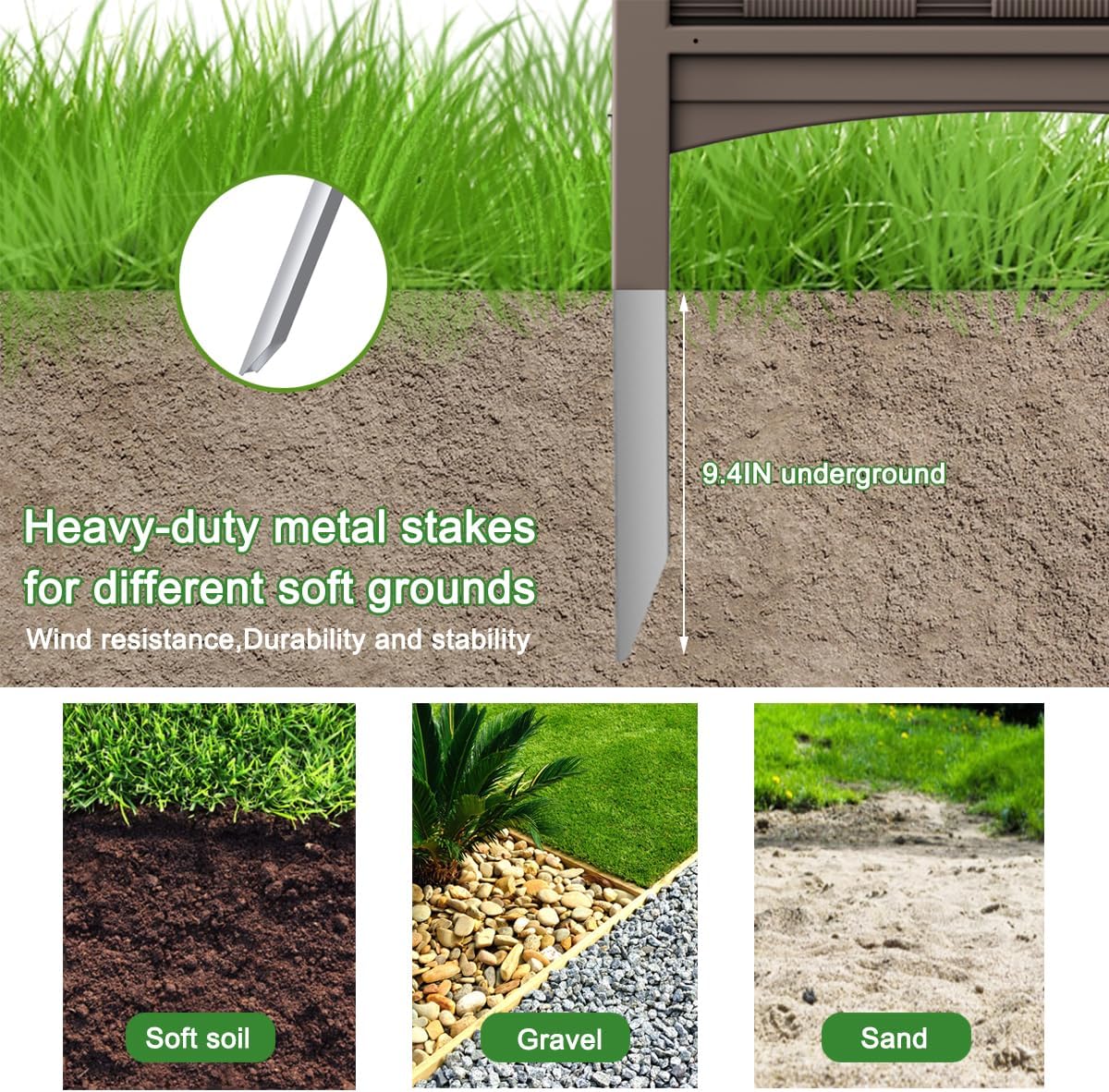 KINYING 4 Panels Fence Privacy Screen,Modern Design Pool Equipment Trash Can Enclosure Screen for Outdoor,Resin Fence Panels Kit Exterior