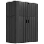 Resin Outdoor Storage Shed, 38 cu.ft Outdoor Storage Box Waterproof for Garden Tools, Patio Furniture, Trash Cans, Garage Storage, Customized Shelves & Lockable (Off White)