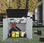 KINYING Larger Outdoor Storage Shed Weather Resistance, Horizontal Outdoor Storage Box Waterproof for Garden, Patios, Backyards, 48 Cu.ft Capacity for Garbage Cans, Lawn Mower, Garden Tools