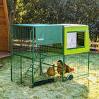 DIYOKAI Chicken coop with Insulated Nesting Boxes, Metal cage, Waterproof Cover, Mobile Wheels and Ladders- Chicken Run for Yard, Weather Resistance