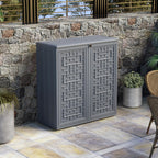 All-Weather Utility Cabinet for Garden, Patio, Pool & Backyard – Waterproof Plastic Storage with Adjustable Shelves for Tools & Shoes, 34.3″×15″×36.2″