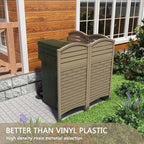 KINYING 4 Panels Fence Privacy Screen,Modern Design Pool Equipment Trash Can Enclosure Screen for Outdoor,Resin Fence Panels Kit Exterior