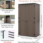 52 Cu Ft Vertical Waterproof Storage Cabinet for Garage, Pool, Bike Shed & Garden – All-Weather Outdoor Organizer with Floor
