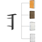 ADDOK Metal Shelve Laminate kit,Vertical Outdoor Storage Cabinet Specialized,68” x 46” x 15”(Black)