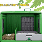 DIYOKAI Chicken coop with Insulated Nesting Boxes, Metal cage, Waterproof Cover, Mobile Wheels and Ladders- Chicken Run for Yard, Weather Resistance