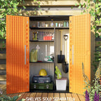 ADDOK Metal Shelve Laminate kit,Vertical Outdoor Storage Cabinet Specialized,68” x 46” x 15”(Black)