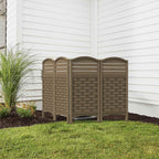 KINYING 4 Panels Fence Privacy Screen,Modern Design Pool Equipment Trash Can Enclosure Screen for Outdoor,Resin Fence Panels Kit Exterior