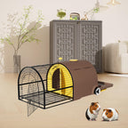 DIYOKAI Plastic Chicken Rabbit Hutch Cage Outdoor Guinea Pig Cage with Waterproof Shell, Easy Tray, Separable Hutch, Revolving Doors, Smooth Wheels