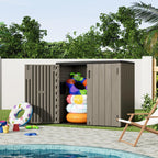 KINYING Outdoor Horizontal Storage Sheds,37 Cu.ft Outdoor Storage Cabinet Waterproof Resin Tool Storage Box Plastic Shed Organiser