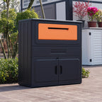 Outdoor Parcel Drop Box, Resin Waterproof and Rustproof Parcel Drop cabinet, Anti-theft Locking Package Delivery Box for Porch, House, Curb, Patio,Bakcyard,Black