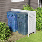 KINYING Air Conditioner Fence Privacy Screen 4 Panels Resin Material 45x22 Inches White Outdoor Weather Resistant Durable Windproof Design