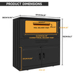 Outdoor Parcel Drop Box, Resin Waterproof and Rustproof Parcel Drop cabinet, Anti-theft Locking Package Delivery Box for Porch, House, Curb, Patio,Bakcyard,Black