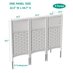 KINYING Air Conditioner Fence Privacy Screen 4 Panels Resin Material 45x22 Inches White Outdoor Weather Resistant Durable Windproof Design