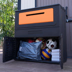 Outdoor Parcel Drop Box, Resin Waterproof and Rustproof Parcel Drop cabinet, Anti-theft Locking Package Delivery Box for Porch, House, Curb, Patio,Bakcyard,Black