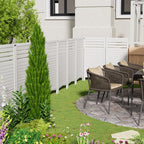 KINYING Air Conditioner Fence Privacy Screen 4 Panels Resin Material 45x22 Inches White Outdoor Weather Resistant Durable Windproof Design