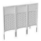 KINYING Air Conditioner Fence Privacy Screen 4 Panels Resin Material 45x22 Inches White Outdoor Weather Resistant Durable Windproof Design