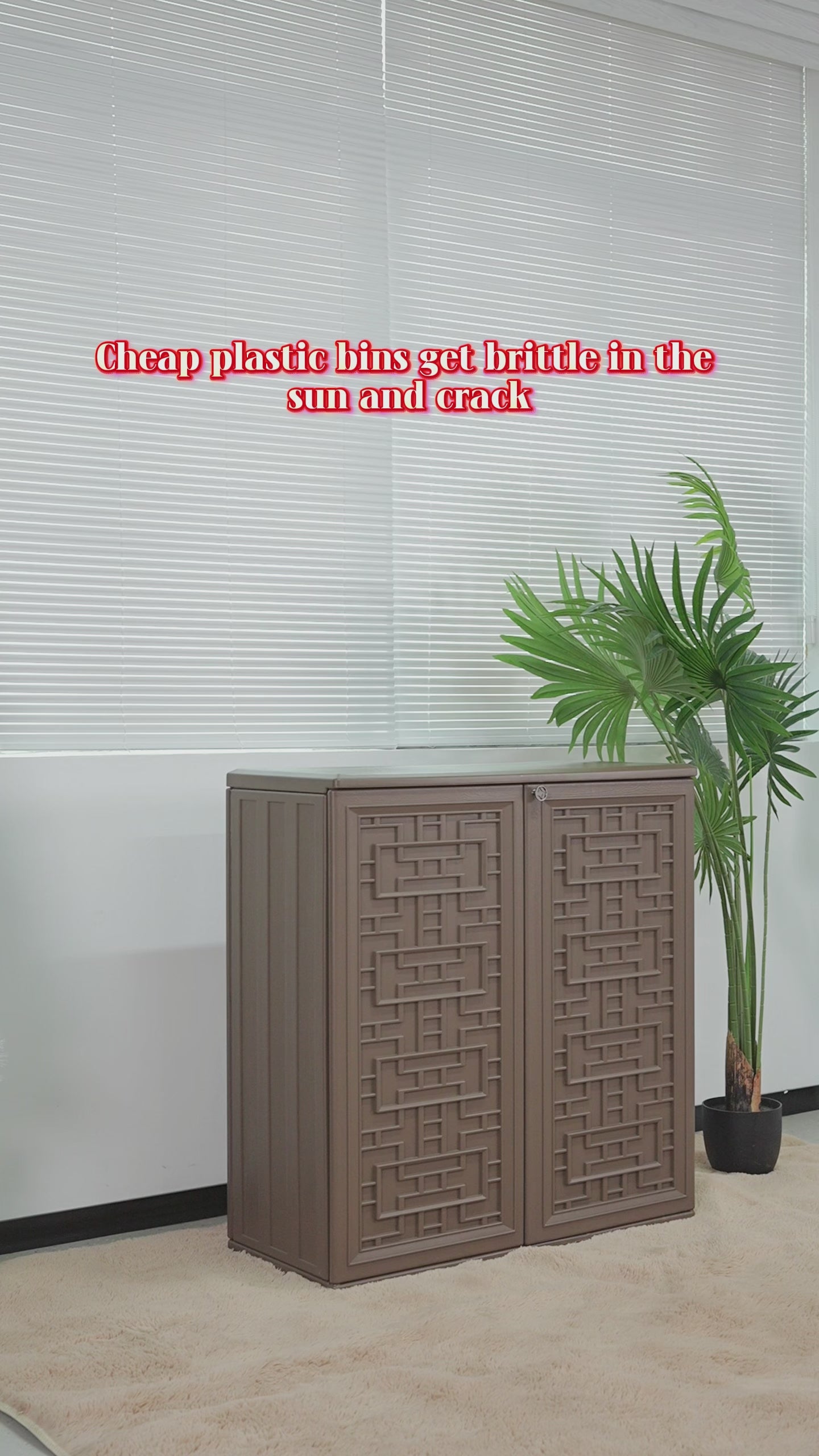 Outdoor Plastic Storage Cabinet, Horizontal Resin Tool Shed for Garden, All Weather Outdoor Storage Clearance, DIY Usage, with one Shelf (Coffee)